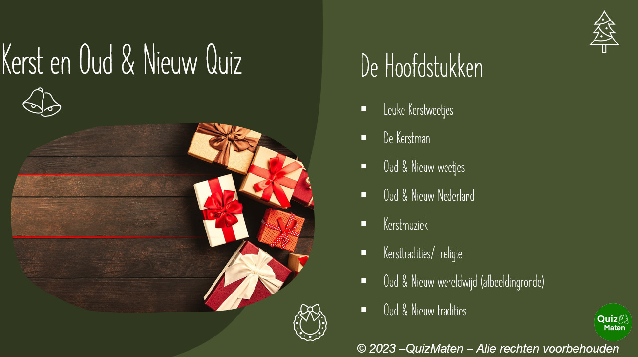 Kerst en Oud & Nieuw Quiz Quiz Maten